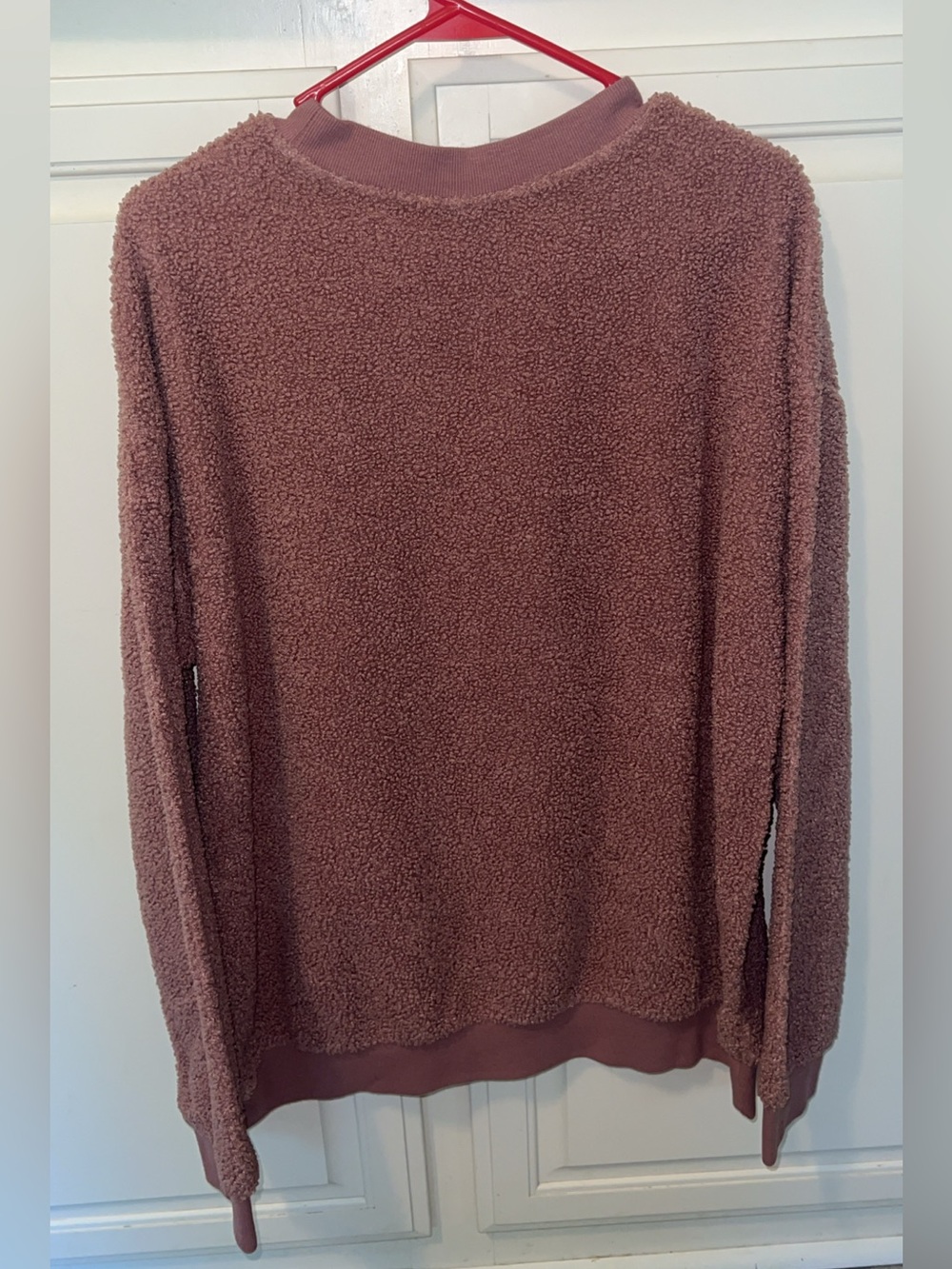Charles River Apparel Teddy Fleece Pullover Sweatshirt Mauve Pink Size Large - Picture 4 of 4